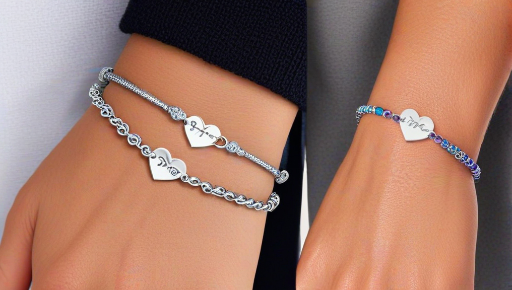 Shop personalized heart bracelets